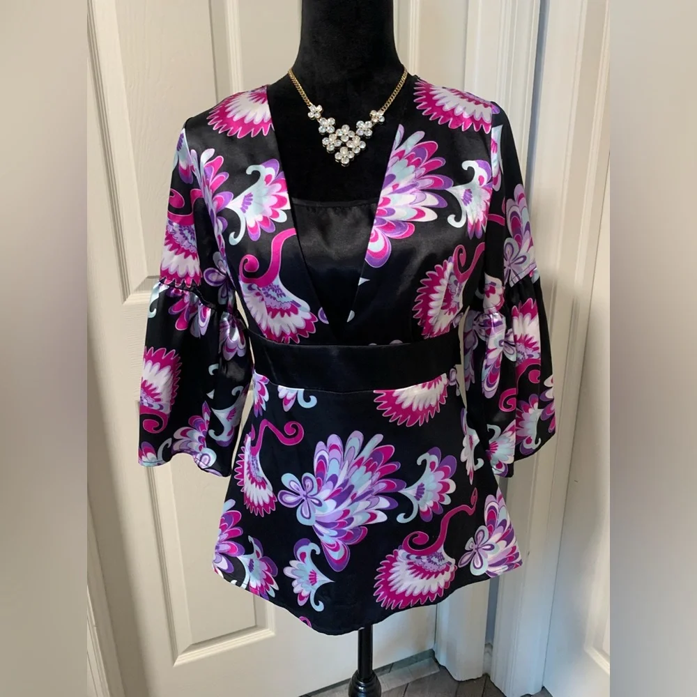 Tailor B. Moss Colorful Floral Blouse